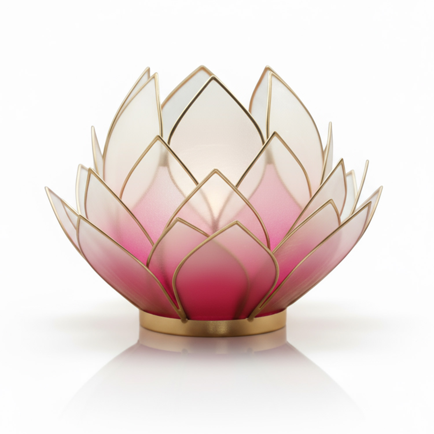 Elegante Lampe in Form einer Lotusblume mit rosa Blättern