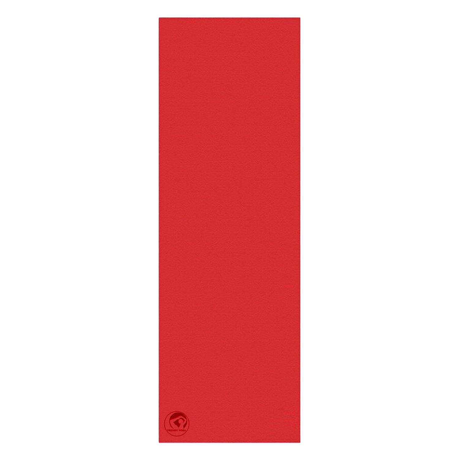 Rote Yogamatte mit Logo in der Ecke