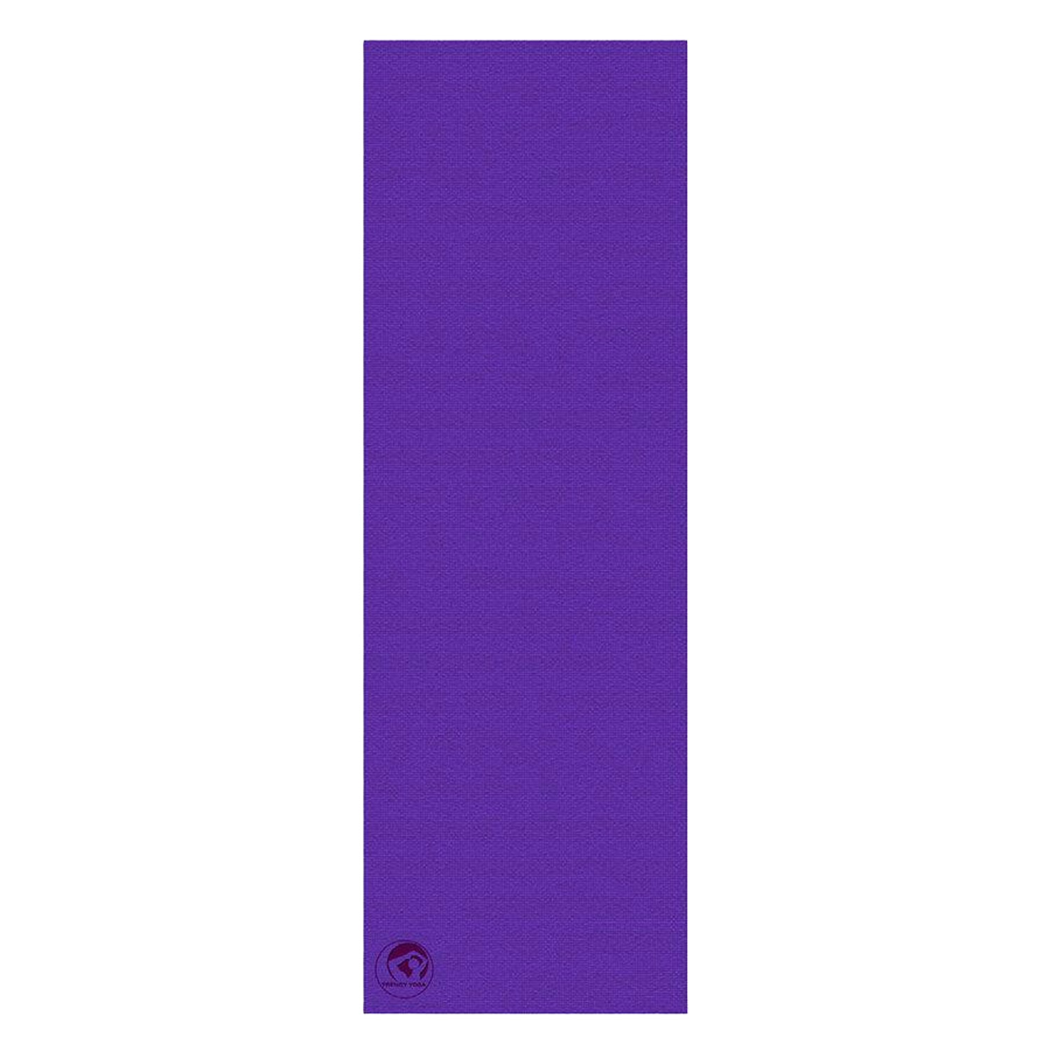 Lila Yogamatte von oben betrachtet