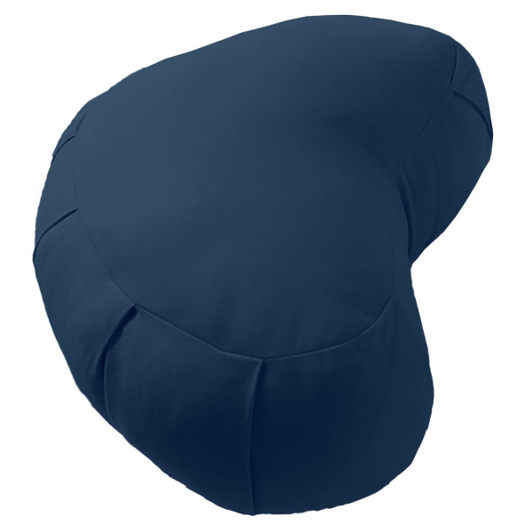 Ein blaues Kissen in Herzform