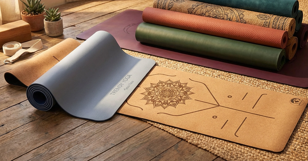 Auswahl an hochwertigen Yogamatten für Komfort und Entspannung.