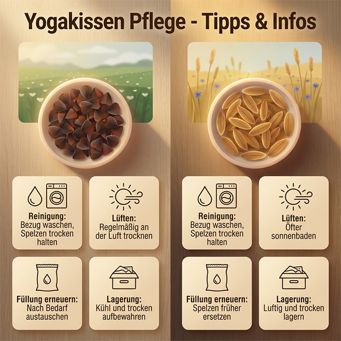 Pflege von Yoga Kissen