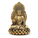 Buddha-Statue auf Thron (Goldfarben)