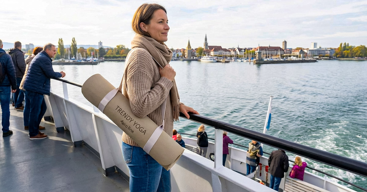 TPE Yogamatten mit Tragegurt - reisefertig und leichtgewichtig