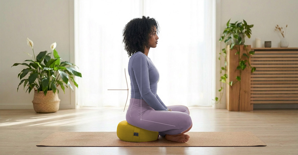 Yogakissen Basic Gelb – Meditation im Sitzen, Ø 33 cm, Sitzhöhe 17 cm