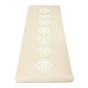 Beige TPE-Yogamatte mit sieben Chakra-Symbolen