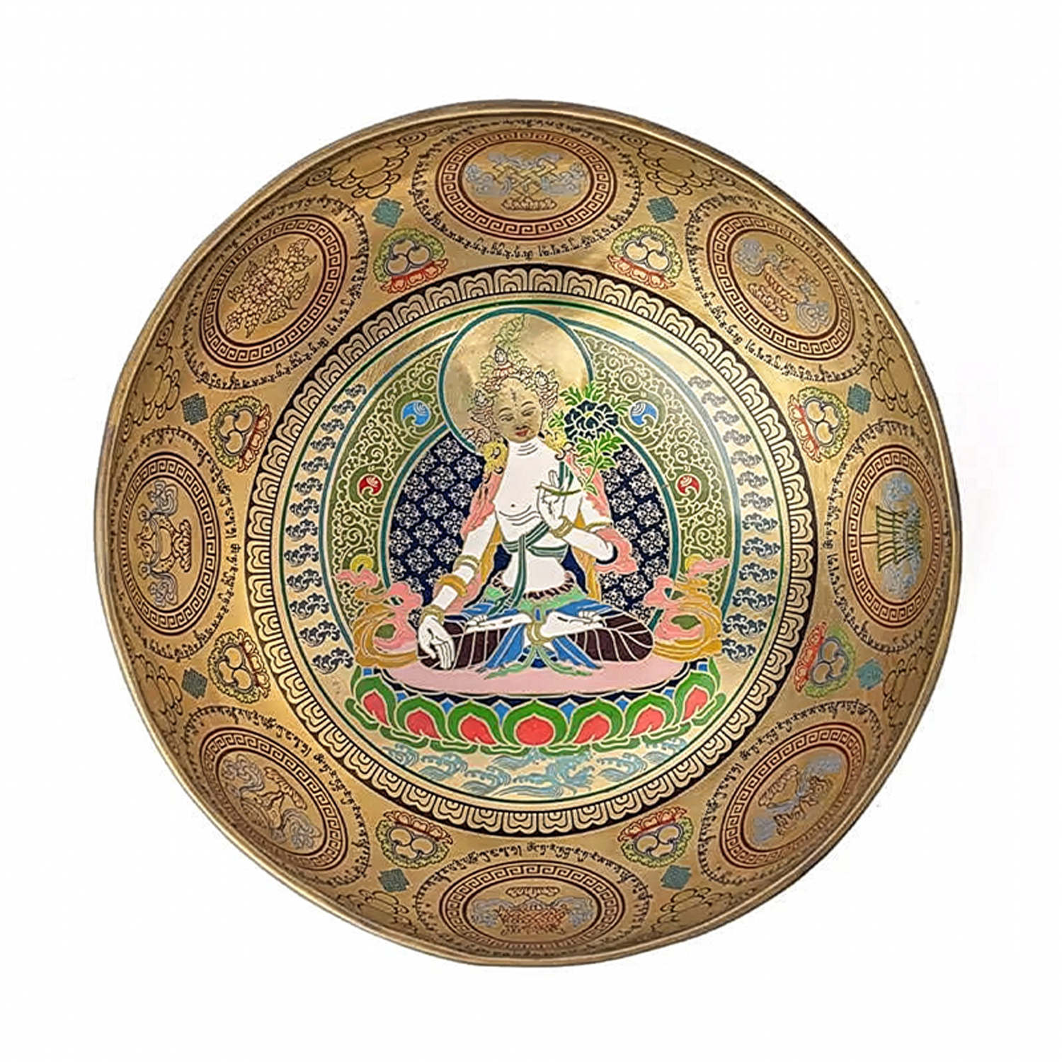 Klangschale Weiße Tara handbemalt