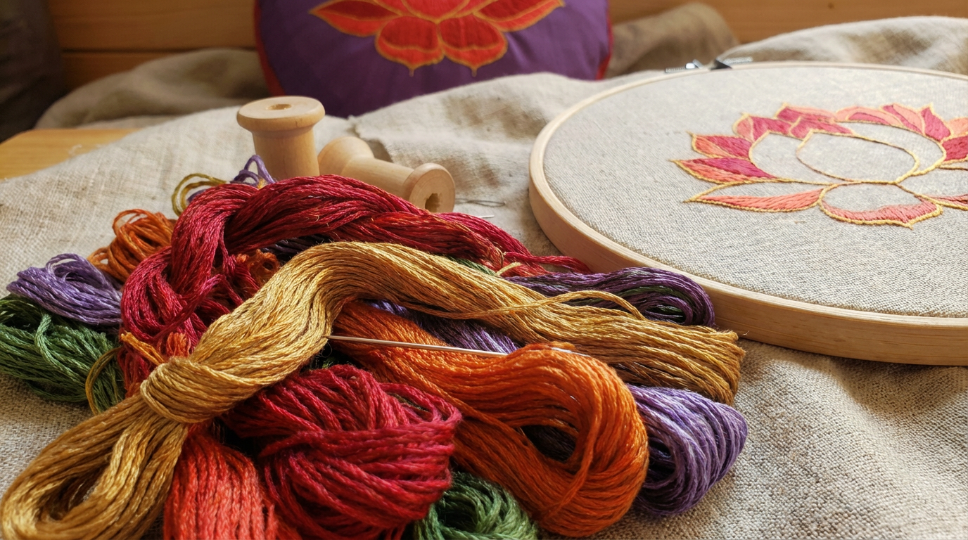 Garn und Zubehör für Stickerei - manuell und traditionell