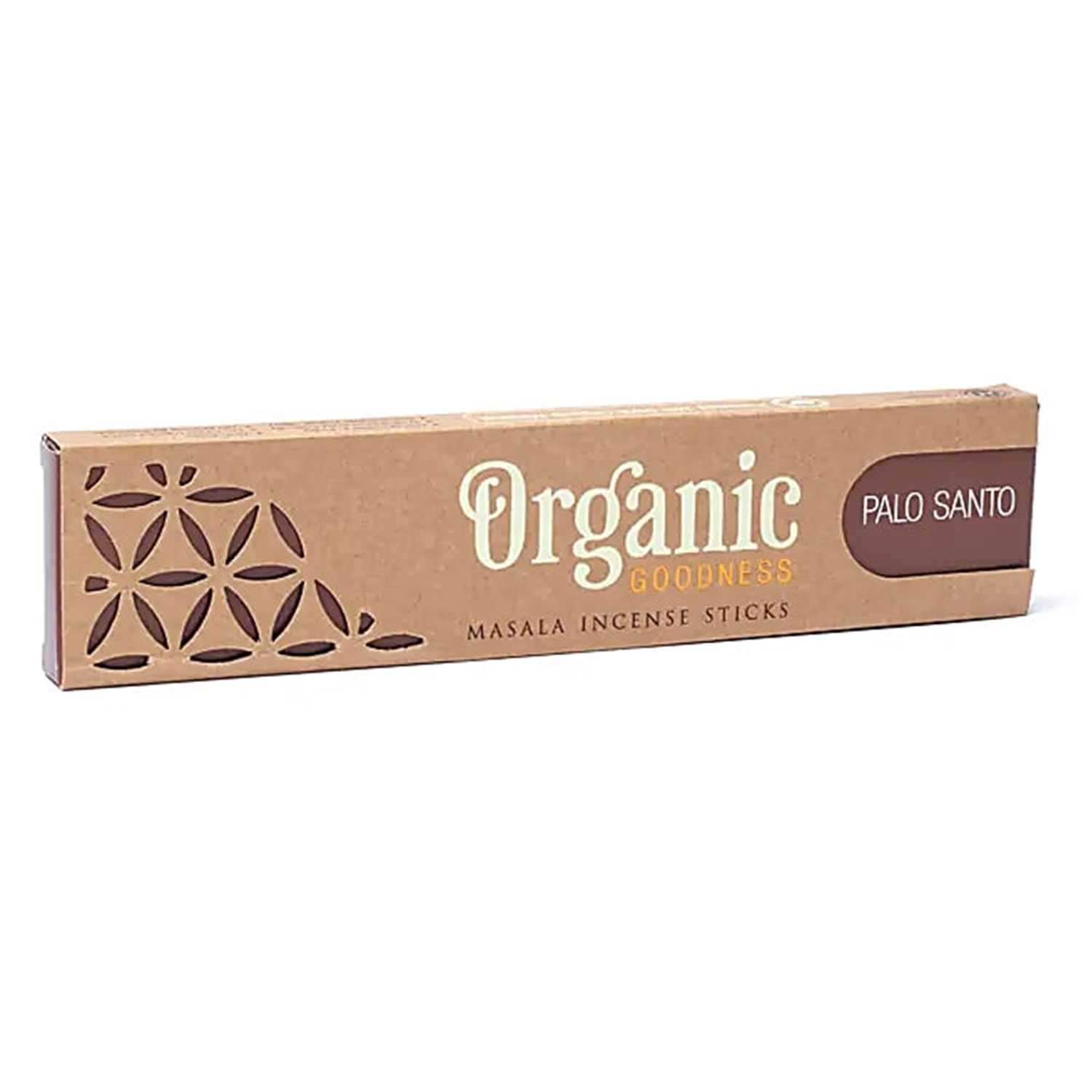 Verpackung von Organic Goodness Masala Räucherstäbchen in der Duftrichtung Palo Santo