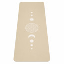 Beige TPE-Yogamatte mit Blume-des-Lebens-Motiv