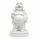 Happy Buddha Figur Weiß, 14 cm