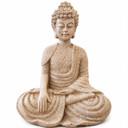 Sitzende Buddha-Figur aus Polyresin, 13 cm