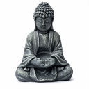 Buddha-Figur in Zement-Optik mit Opferschale, 28 cm