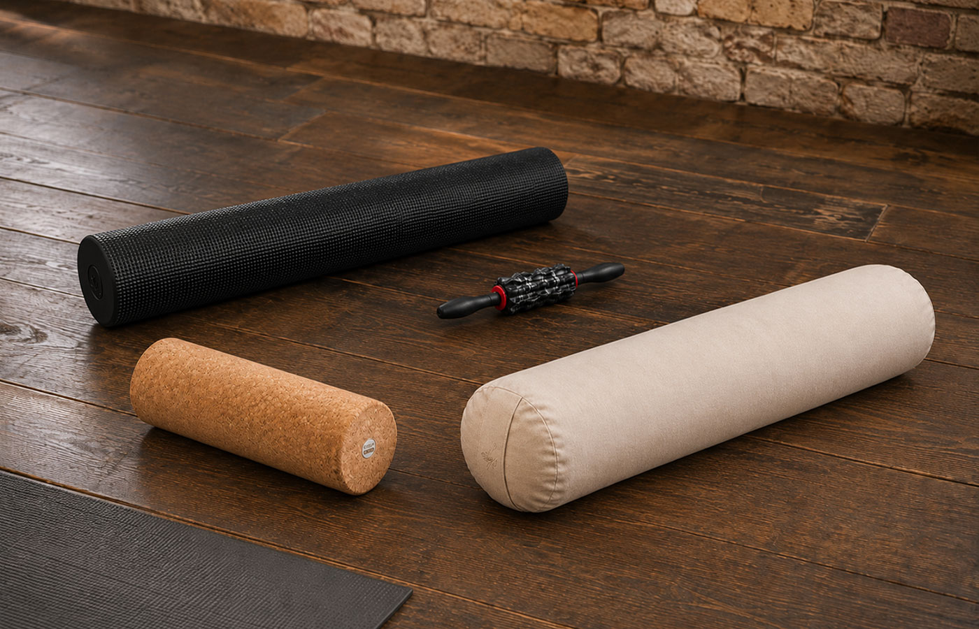 Pilatesrolle, Faszienrolle aus Kork und weiche Yoga-Rolle im Vergleich