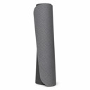 Aufgerollte Premium-TPE-Yogamatte in Anthrazit mit Pfauenfeder-Struktur