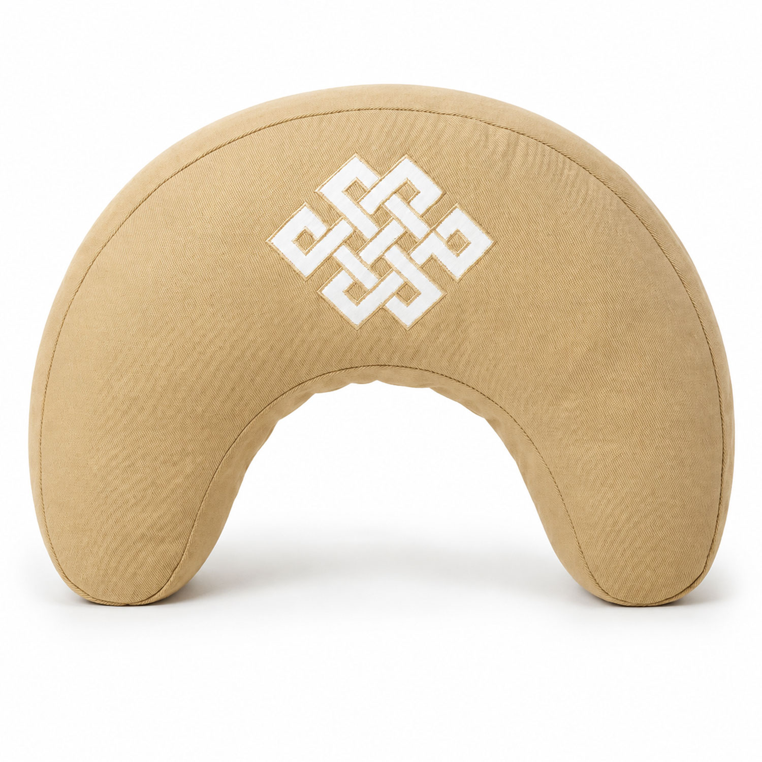 Halbmond Meditationskissen Unendlicher Knoten Beige