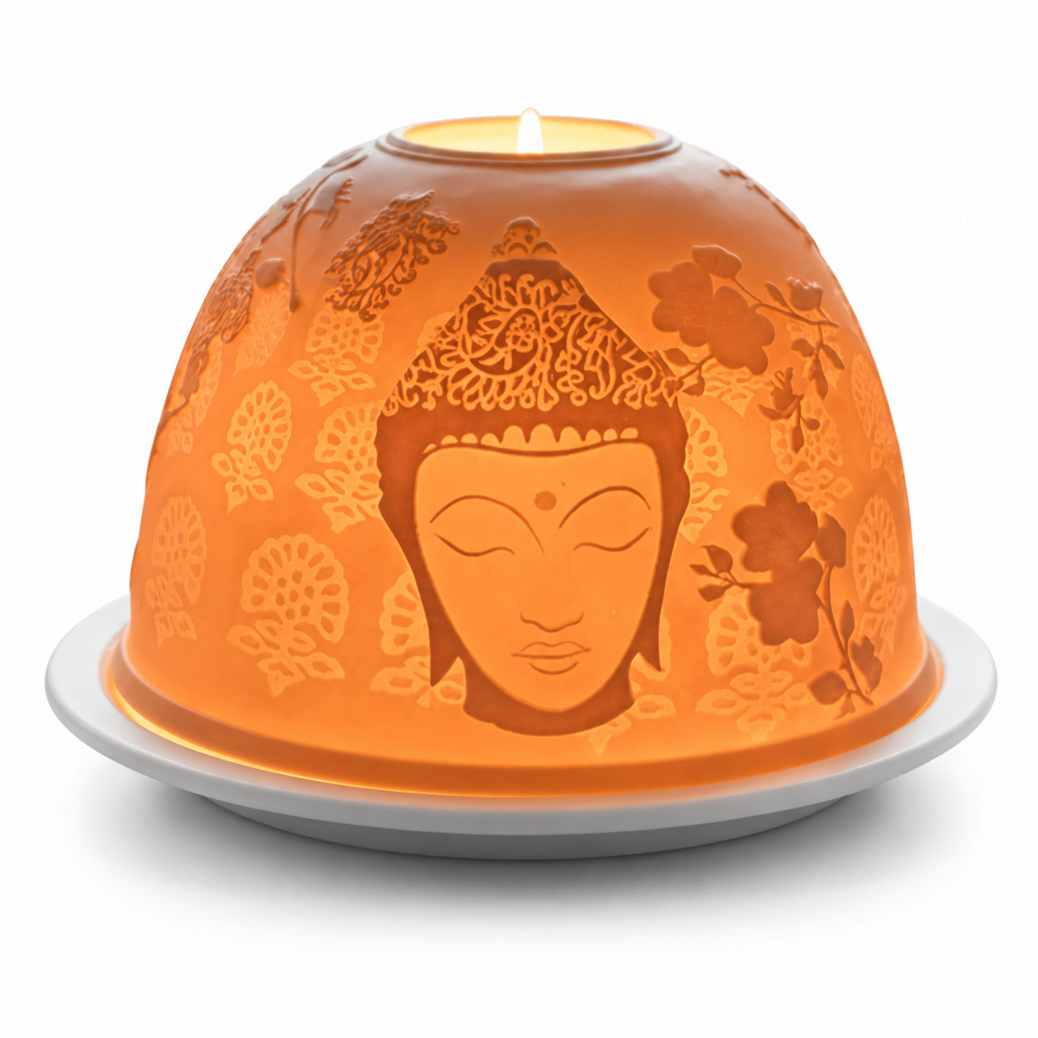 Porzellan Teelichthalter Buddha