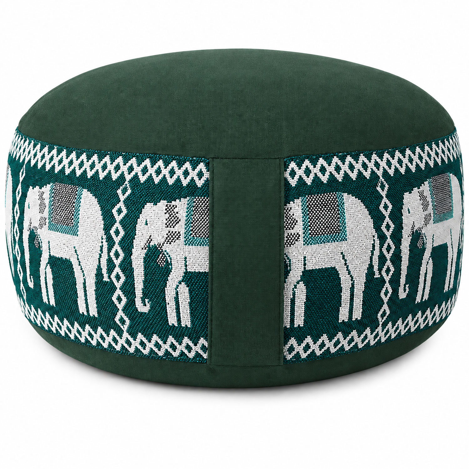 Meditationskissen Elefant Nepal Grün Ø 33 cm