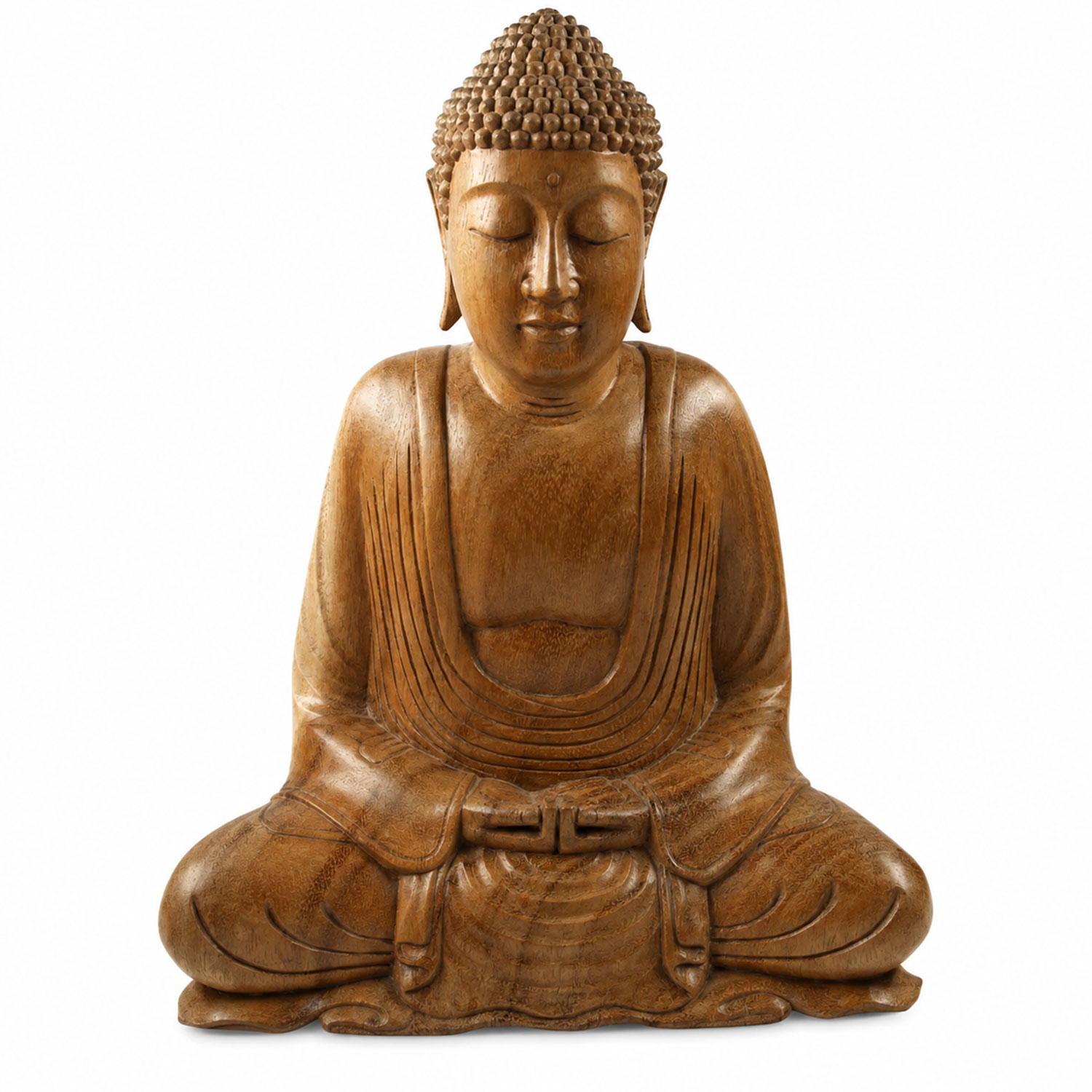 Holzbuddha aus Suarholz mit Dhyana Mudra, 30 cm