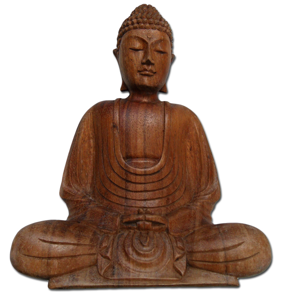 Holzbuddha, Buddha Statue, Handarbeit 30 cm, Dhyana Mudra