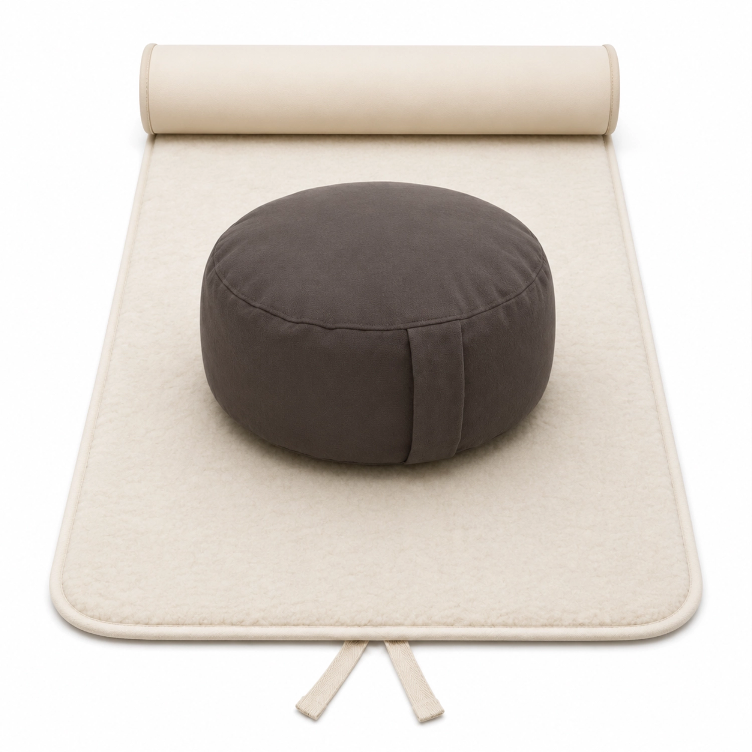 Yoga-Set Schurwollmatte Merino & XXL Meditationskissen Mokka