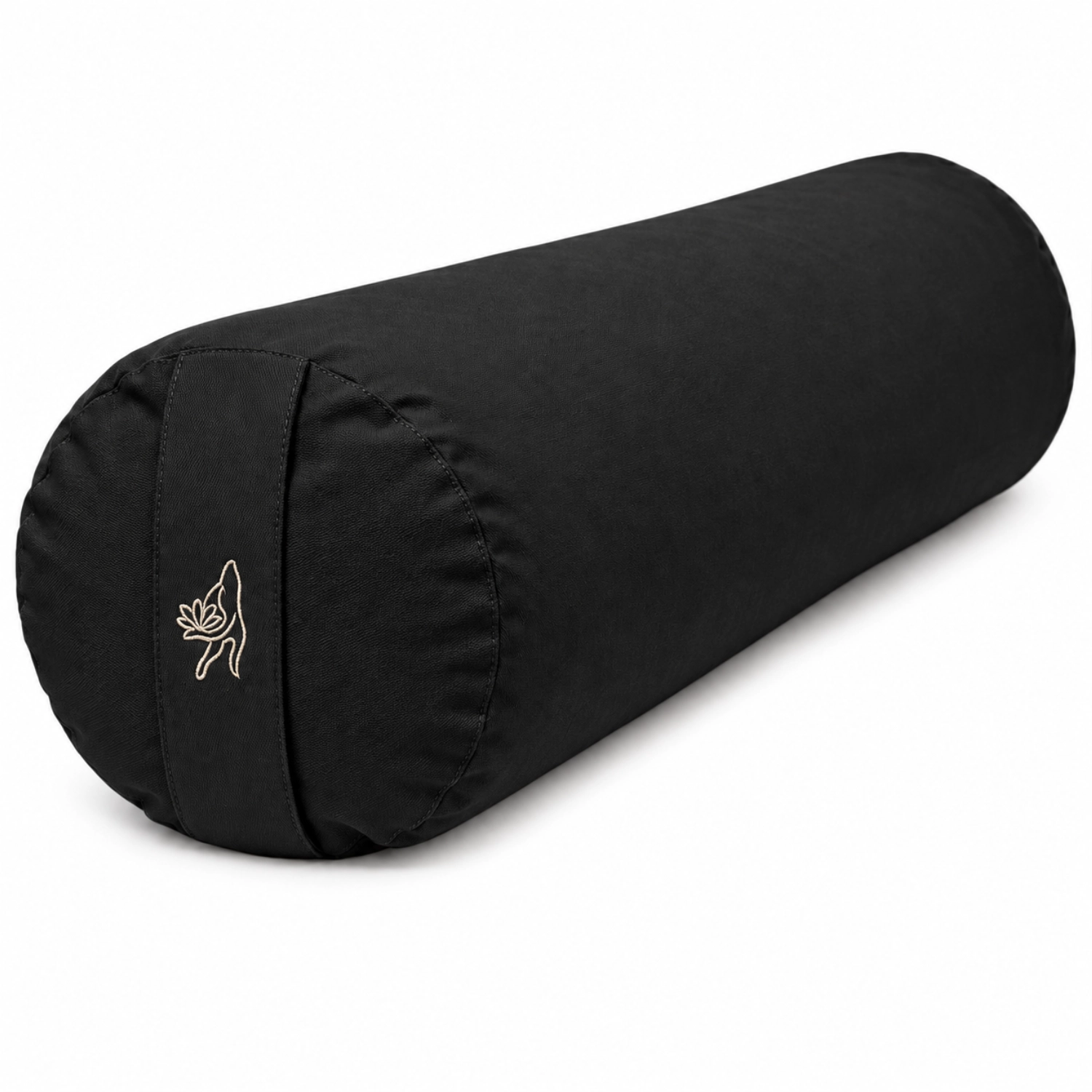 Yoga Bolster Schwarz Bio-Baumwolle OCS 60 × 16 cm