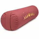 Altrosafarbenes rundes Yoga-Bolster mit goldfarbenen Mondphasen