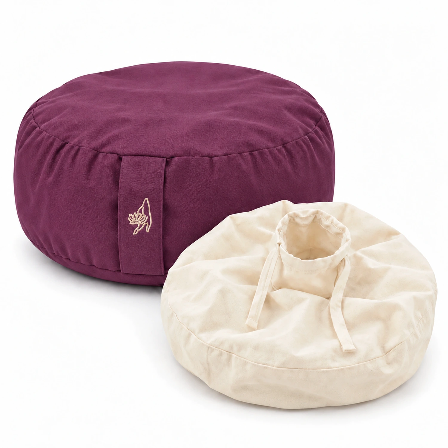 Leerer Basic-Comfort-Bezug Purpur mit Lotushand-Stickerei und separatem Inlett