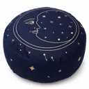 Rundes Meditationskissen Marineblau mit Mond