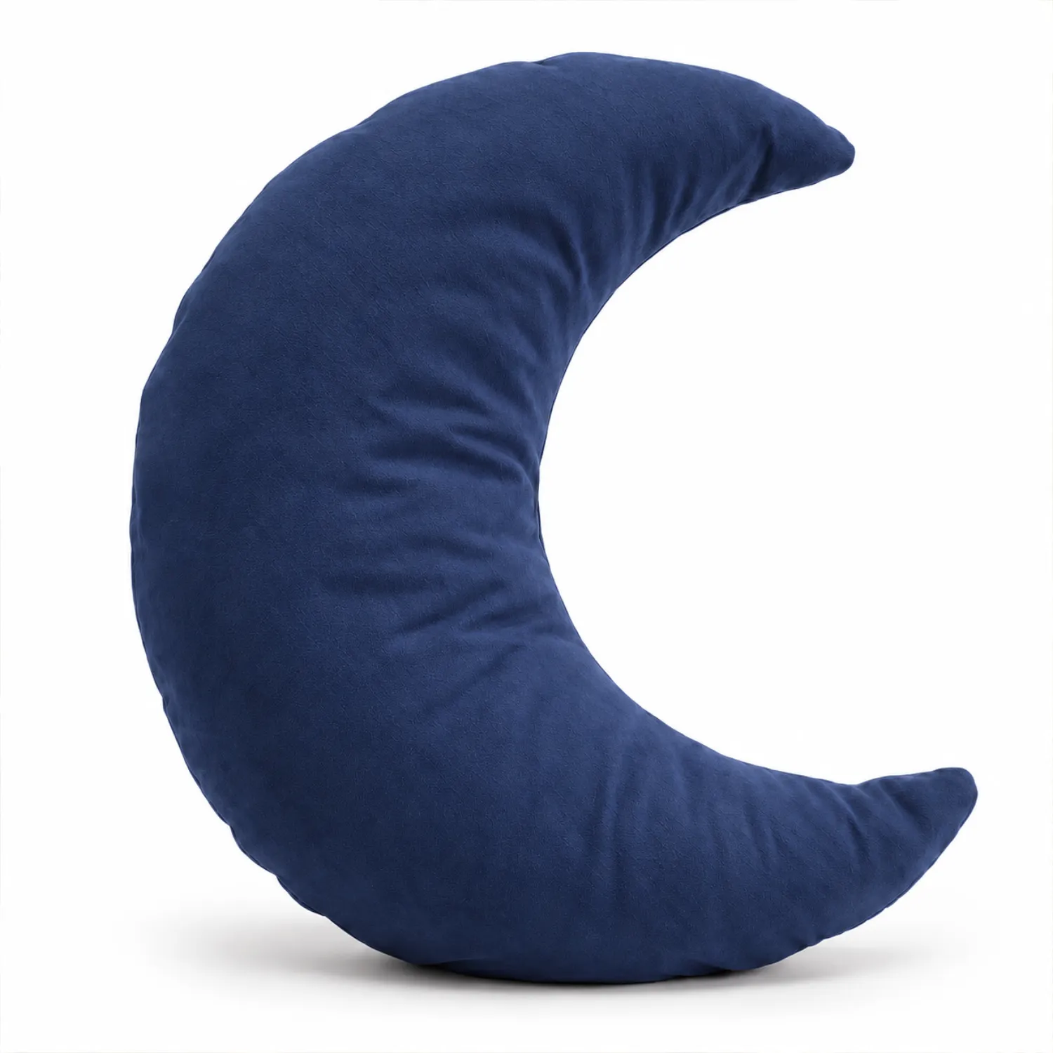 Luna Moon Halbmondkissen – Indigo (55×35×12 cm)