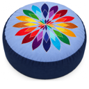 Rundes Meditationskissen Hellblau mit Mandala