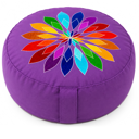 Rundes Meditationskissen Lila mit Mandala