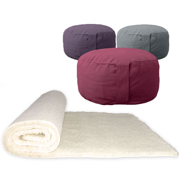 Bild von Schurwollmatte KHF mit Yogakissen Basic