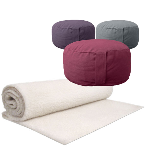 Bild von Yoga-Set Meditation (Merino Wollmatte HF + Yogakissen Basic)