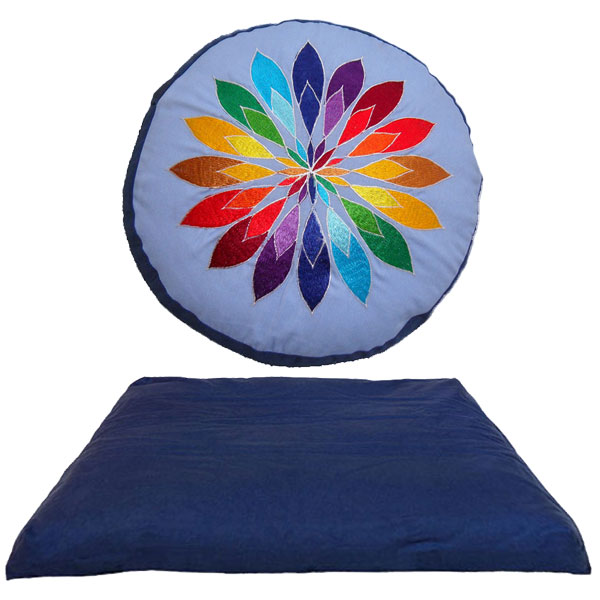 Bild von Meditationsset Blue Mandala (Yogakissen + Zabuton)