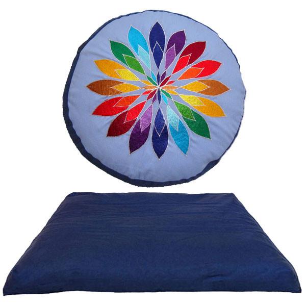 YOGISAN Meditationsset Blue Mandala (Yogakissen + Zabuton)