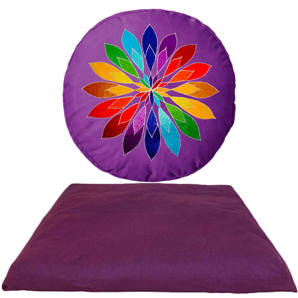YOGISAN Meditationsset Lilac Mandala (Yogakissen + Zabuton)