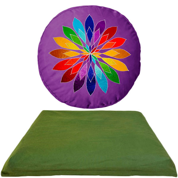 YOGISAN Meditationsset Lilac Mandala (Yogakissen + Zabuton)