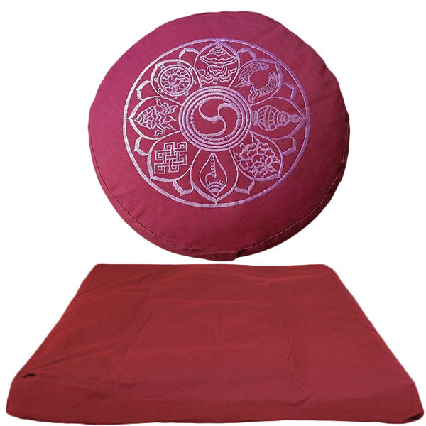 YOGISAN Meditationsset 8 Glück Symbole (Yoga Kissen + Zabuton)