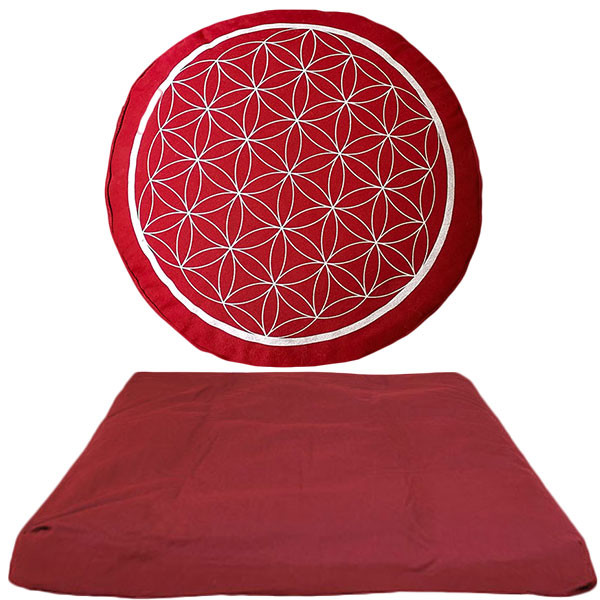YOGISAN Meditationsset Blume des Lebens (Yogakissen + Zabuton)