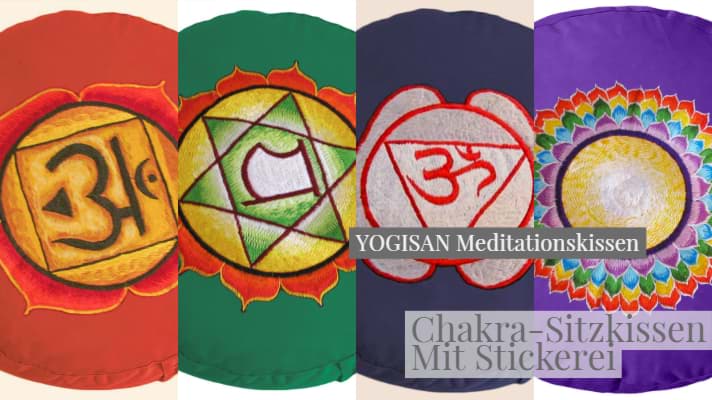 Meditationskissen mit Chakra Stickerei
