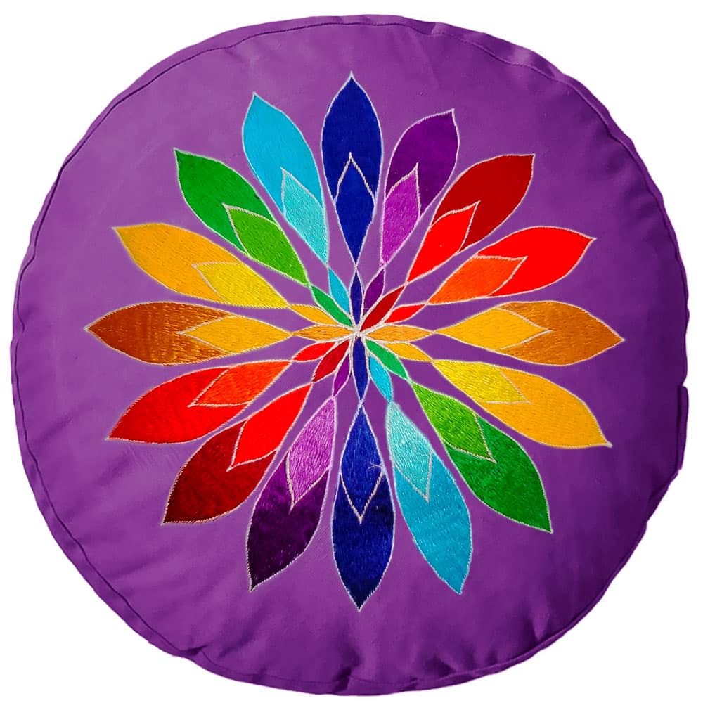 Meditationskissen Meditationsset OM Symbol violett/schwarz Set Yogamatte XL 
