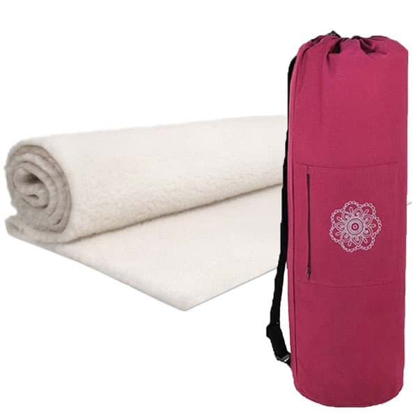Yoga-Set: Passende Tasche für die Yogamatte aus Schurwolle Yogamatte aus Schurwolle mit passender Tasche